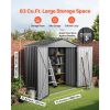 6 x 4 FT Metal Garden Shed, Outdoor Storage Shed with Lockable Doors & 4 Louver Vents, Peak Roof Metal Sheds Outdoors Storage