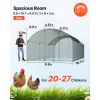 Large Metal Chicken Coop, 9.8 x 19.7 x 6.6 ft, Walk-in Chicken Runs with Waterproof Cover, Dome Roof Hen House Enclosure with Lock