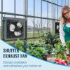 Shutter Exhaust Fan, 12'' with Temperature Humidity Controller, EC-motor, 940 CFM, 10-Speed Adjustable Wall Mount Attic Fan