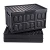 Collapsible Storage Bins with Lids, 45L 3 Packs, Folding Plastic Stackable Utility Crates with Handles, Large Heavy Duty Containers for Clothes, Toys