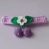 Purple Pet Cat Collar Handmade Knitting Necklace Teddy Bichon Cherry Crochet Scarf Bib