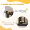 30"-32" Extra Wide Pet Gate Barrier with Small Door, 35"H Dog Gate with Safety Gate Barrier, Stair Pressure Fit, Black