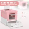 Top Entry Enclosed Kitty Litter Box with Scoop, Tray, Front Entry, Large Space, Foldable,
