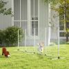 4 Pieces Dog Agility Training Equipment Set with Weave Poles, Spray Water Tube