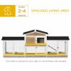 90.5" Wooden Rabbit Hutch Bunny Cage Pet Playpen Double Side Run Boxes, No Leak Tray, Ramp, for Guinea Pig and Small Animals