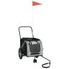 Pet Bike Trailer Grey and Black Oxford Fabric, Iron, PVC Sturdy