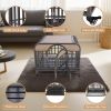 46 in Heavy Duty Dog Crate, Furniture Style Crate with Removable Trays and Wheels