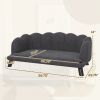 Comfortable Large Dog Couch Charcoal Gray with Foam Cushioning and Extra Pillow