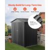 6 x 4 FT Metal Garden Shed, Outdoor Storage Shed with Lockable Doors & 4 Louver Vents, Peak Roof Metal Sheds Outdoors Storage