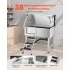38 Inch Stainless Steel Dog Washing Station, Pet Grooming Tub with Hot & Cold Faucet, Showerhead, Home Wash Sink