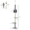 85.5 Inch Floor to Ceiling Cat Tree 4 Tier Activity Center