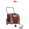 Pet Bike Trailer Orange and Grey Oxford Fabric, Iron, PVC Medium