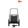 Pet Bike Trailer Black and grey Oxford fabric Collapsible
