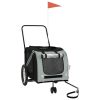 Pet Bike Trailer Grey and Black Oxford Fabric and Iron Medium