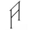Handrails for Outdoor Steps, 2-3 Step Stair Hand Rail Kit, Transitional Carbon Steel Railings with Installation Kit, Stair Rails for Seniors