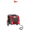 Pet Bike Trailer Red and Grey Oxford fabric, iron, PVC Foldable