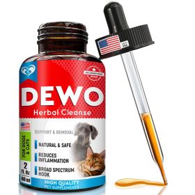 Cats and Dogs Liquid Herbal Medicine and Natural Broad Spectrum Treatment for Tapeworm Whipworm Roundworm and Hookworm Prevention Supplement