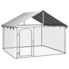 Outdoor Dog Kennel with Roof 78.7"x78.7"x59.1