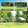 Metal Chicken Coop Run w/ Waterproof Cover, Nesting Box, Roosting Bars, for Outdoor Backyard, 9.8 x 19.7 x 6.4 ft