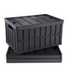 Collapsible Storage Bins with Lids, 65L 3 Packs, Folding Plastic Stackable Utility Crates with Handles, Large Heavy Duty Containers for Clothes, Toys