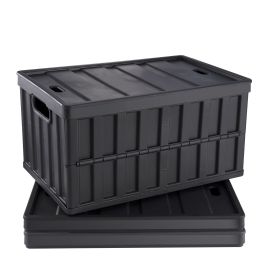 Collapsible Storage Bins with Lids, 65L 3 Packs, Folding Plastic Stackable Utility Crates with Handles, Large Heavy Duty Containers for Clothes, Toys