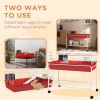 Two-Story Small Animal Cage Removable from Stand, Pet Habitat with Shelf & Wheels, 39" x 20.5" x 36.5", Red