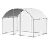 Metal Chicken Coop, 9.8x6.5x6.5ft Large Walk-in Chicken Runs with Cover, Doom Roof Hen House Enclosure with Security Lock