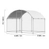 Metal Chicken Coop, 9.8x6.5x6.5ft Large Walk-in Chicken Runs with Cover, Doom Roof Hen House Enclosure with Security Lock