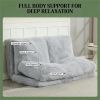 Bean bag sofa, folding floor mattress, sofa bed, lounge chair,  Light Gray