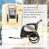 2-in-1 Pet Bike Trailer for Small Dogs, Road-Visibility Dog Stroller Bicycle Carrier, Weather-Strong Bike Wagon Trailer Sidecar Attachment, Gray