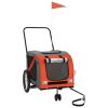 Pet Bike Trailer Orange and Grey Oxford Fabric, Iron, PVC Medium