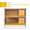 48" 2-Story Large Rabbit Hutch Bunny Cage Wooden Pet House Metal Frame with Individual Room
