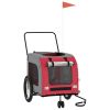 Pet Bike Trailer Red and grey Oxford fabric, iron, PVC Small
