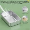 Cat litter box, stainless steel garbage bin, cat garbage bin