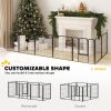 24" Dog Playpen Indoor Outdoor, Portable Foldable 8 Panels Pet Playpen with Door & Strap for Small Dogs