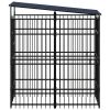Dog Kennel Black Powder-coated steel 19.8 sq ft Durable