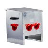 Automatic Chicken Feeder Rodent Proof, 4 Ports Large Capacity Metal Poultry Feeder with Handles and Lid, Galvanized Chicken Feeder for Hen Coop