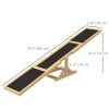 Wood Pet Seesaw, Dog Agility Training Equipment for Obedience Training, Weather Resistant, Yellow