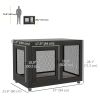 Pet Crate End Table with Water-resistant Cushion or Large Medium Dogs, Black