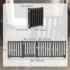 Foldable Dog Gate with Door, 4 Panels Fressstanding Pet Gate, Black