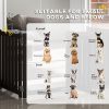 Foldable Dog Gate with Door, 4 Panels Fressstanding Pet Gate, Black