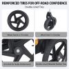 2-in-1 Bike Cargo Trailer Pushcart, Bicycle Trailer with Removable Box and Waterproof Cover, Black