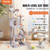 VEVOR Cat Tree for Indoor Cats, 56.2" Cat Tower with Cat Condo, Sisal Scratching Post, Hammock, Top Perch, Jumping Platforms