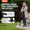 VEVOR Outdoor Handrails for Steps, 4-5 Step Stair Rail Kit, Black Square Tube with Horizontal Bar, Carbon Steel Support Rails for Seniors