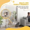 67 Inch Extra Tall Pet Gate with Cat Door Narrow Gap Extension