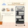 4-Tier Rolling Small Animal Cage, Deluxe Guinea Pig Cage, Ferret Cage for Mink Chinchilla Kitten Rabbit