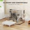 XL Stainless Steel Litter Box w/ 100Â° Flip Top, Scoop, Step, Top & Side Entry Enclosed Litter Box for Big Cats