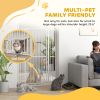 59 Inch Extra Tall Pet Gate with Cat Door Narrow Gap Extension