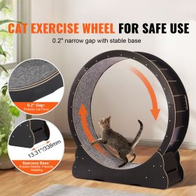 Wooden Cat Exercise Wheel, 43.3" Large Cat Treadmill Wheel for Indoor Cats