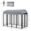 Outdoor Dog Kennel with Waterproof UV-Resistant Cover, 8 x 4 x 6 ft